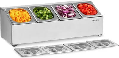 Obrázok produktu pre Expondo Royal Catering GN nadstavba – vrátane 4 nádob GN 1/6 s viečkom