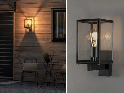 Produktbild von LED Außenwandleuchte, Carport Gartenlaterne für draußen, Terrassenbeleuchtung
