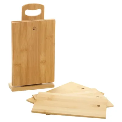 Obrázok produktu pre Krájacia doska v stojane sada 7 bambusových
