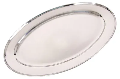 Produktbild von Edelstahl Servierplatte 45cm Buffetplatte Serviertablett Partyplatte Dekotablett