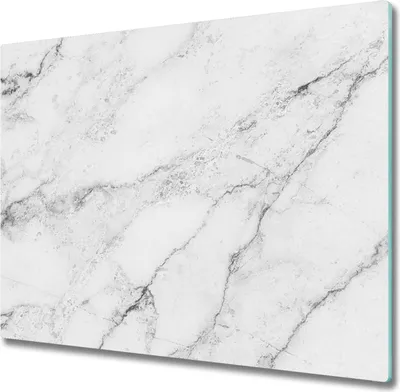 Produktbild von Glas Herdabdeckplatte 60x52 cm Spritzschutz Glasabdeckplatte Schneidebrett Marmor