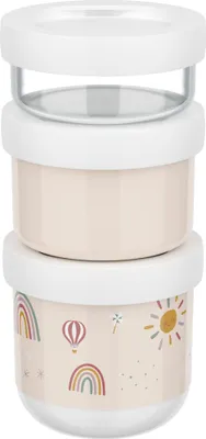 Image de Mepal - Snackbox empilable 3 pièces Mio - Empilable à volonté - Convient au micro-ondes et au congélateur - Anti-fuite - Lavable au lave-vaisselle - 550 ml - Sunshine & Rainbow