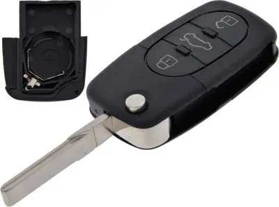 Produktbild von Schlüsselgehäuse mit Rohling 3 Tasten passend für VW Golf Polo Passat (VW04+R)