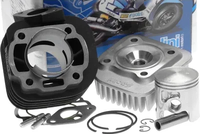 Zdjęcie produktu dla Zestaw cylindra Polini Sport 70 ccm, chłodzony powietrzem, o średnicy tłoka 12 mm, przeznaczony do skuterów Keeway RY6 50 produkowanych od roku 2009
