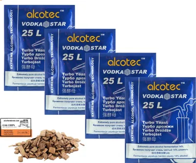 Produktbild von 4 x Alcotec - Vodka Star 66g Turbohefe Wodkahefe Hefe, Turbo Hefe, Wodka Hefe