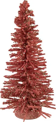 Image de Clayre & Eef Figurine de décoration de Noël Sapin de Noël Ø 14x25 cm Bois rose