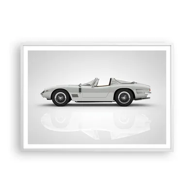 Produktbild von Gerahmtes Poster - Weißer Rahmen - Sportlich Auto Vintage - 100x70 cm - Wand Bild - Wanddeko - Wandbilder - Kunstposter - Wandposter - Bilderrahmen - Bilder - Kunstdruck - P2WAA100x70-4872