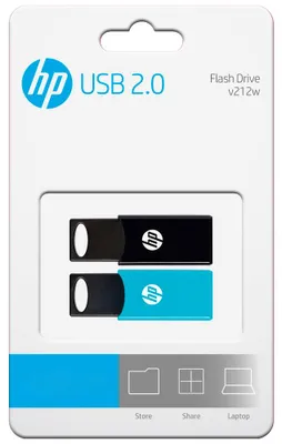 Obrázok produktu pre HP v212w, 64 GB, USB Typ-A, 2.0, 14 MB/s, Rukáv, Čierna, Modrá
