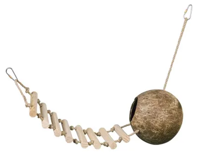 Kokosnoothuis mit Leiter 65 cm
