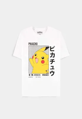 Obrázok produktu pre Pokémon - Pikachu Pánske tričko s krátkym rukávom (Biele)