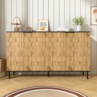 Produktbild von Sideboard, 2-türiger Schrank Aufbewahrungsschrank, Kommode für Wohnzimmer & Flur