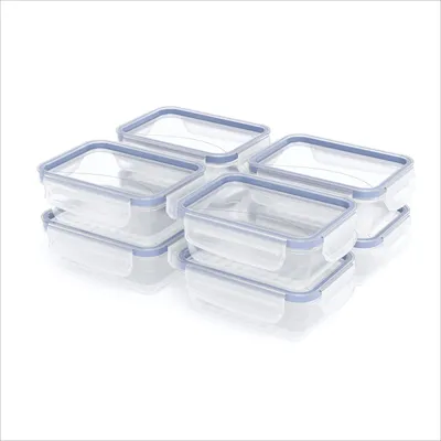 Produktbild von Rotho Aufbewahrungsbox Clic & Lock 8 x 0,5 L luftdicht mit Deckel Blau