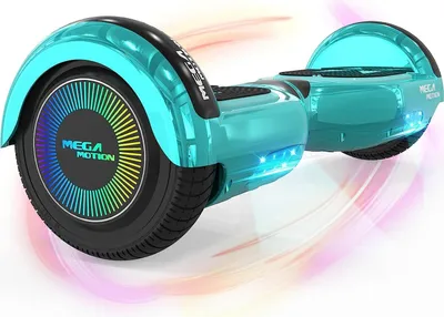 Produktbild von MEGA MOTION Hoverboard,Elektro Scooter 6,5 LED E-Balance Scooter mit Motorbeleuchtung und Bluetooth chrome Grün E-Skateboard