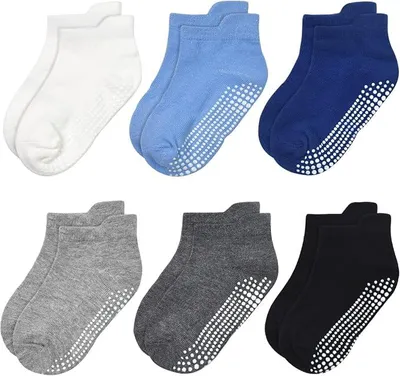 Produktbild von Babysocken Jungen – 6 Paar – Rutschfeste Socken – 1–3 Jahre – Elastisch & Atmungsaktiv – Weiche Knöchelsocken für Babys & Kleinkinder