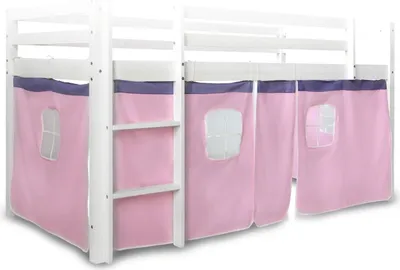 Produktbild von Homestyle4u Bettumrandung Bettvorhang für Hochbett Vorhang Stoff Baumwolle Rosa