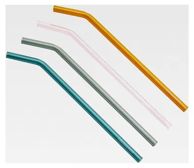 Produktbild von Artesano Glas-Trinkhalm Set für heiße und kalte Getränke, 5-teilig, Borosilikatglas, 23 cm, mit Reinigungsbürste, bunt