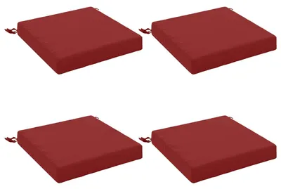 Imagen del producto de Cojines para asiento, juego de 4 unidades, 100% poliéster, color burdeos