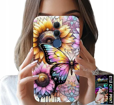 Image de Étui Pour Huawei Mate 20 Lite - Tournesol Avec Papillon, Étui + Film