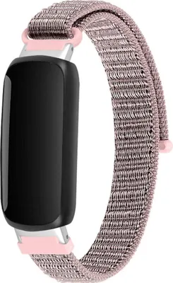 Produktbild von Nylon-Smartwatch-Armband – Passend für Fitbit Inspire 3 – Rosa Sand – Strap-it Uhrenarmband / Armband