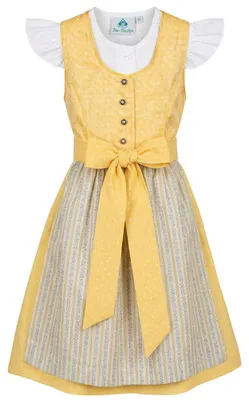 Produktbild von Kinderdirndl 43176 gelb mit Flügelarm Bluse 122