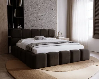 Obrázek produktu pro Čalouněná postel 180x200 ALZIRA 2 s úložným prostorem - černá