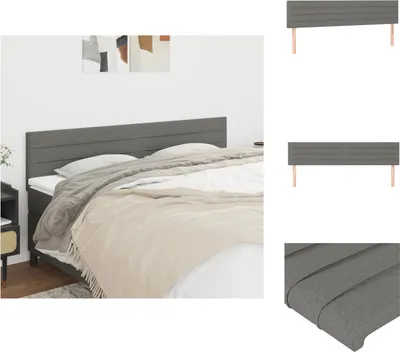 Produktbild von vidaXL Kopfteile 2 Stk. Dunkelgrau 100x5x78/88 cm Stoff -  Kopf- & Fußenden