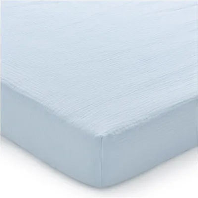 Produktbild von Blue Musselin Spannbettlaken 120x60cm