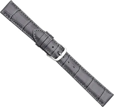 Produktbild von Uhrenarmband Kalbsleder gepolstert Dunkelgrau Herzog 20362S, Stegbreite:22mm