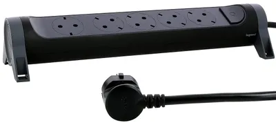 Immagine prodotto di Multipresa Legrand 694532, nera. Multipresa con protezione da sovratensione, con interruttore, dotata di 5 prese di corrente, cavo da 1,5 m.