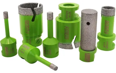 Zdjęcie produktu dla Zestaw 7-częściowy wierteł diamentowych do wiercenia, z frezem pod kątem 20 mm, przeznaczony do płytek, granitu i marmuru