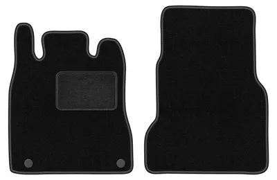 Produktbild von Velours-Fußmatten Vorne passend für Mercedes W168 z łapką (Schrägheck, Bj. 1997-2004) – schwarz, passgenau, mit Befestigungen set 2 Stk. - STANDARD