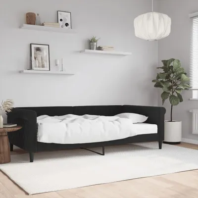 Produktbild von Maison Exclusive - Tagesbett mit Matratze Schwarz 100x200 cm Samt