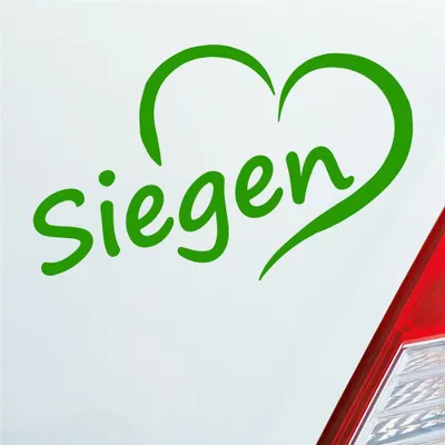Produktbild von Auto Aufkleber Siegen Herz Stadt City Love Liebe Heimat 13,5x8 cm Hellgrün Sticker Heckscheibenaufkleber