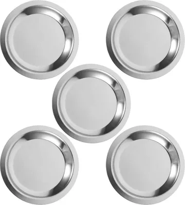 Produktbild von Set von 5 runden Edelstahl-Untersetzern, Weinflaschenuntersetzern, rutschfest, für zu Hause