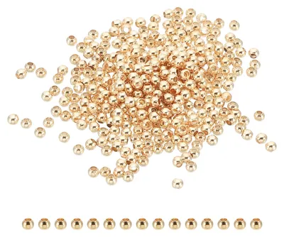 2 mm Abstandshalterperlen, 100 Stück, rund, vergoldet, für DIY-Schmuck