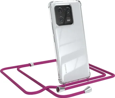 Produktbild von EAZY CASE Handykette kompatibel mit Xiaomi 13 Pro, Handyhülle mit Umhängeband, Handykordel, Schutzhülle Clear, Band in Rosa