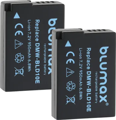 Produktbild von 2x Blumax Akku für Panasonic DMW-BLD10E DMW-BLD10PP DMC-GF2 GF2KS 950 mAh