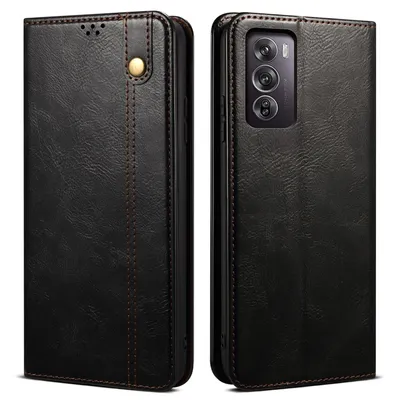 Immagine prodotto di Custodia per Oppo Reno12 Pro in pelle flip wallet case con funzione stand nero