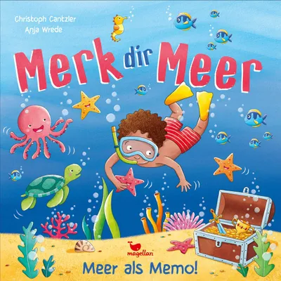Produktbild von Kinderspiel Merk dir Meer Merkspiel mit lustigen Meeresbewohnern 25 x 25 x 5 cm für 2-4 Spieler