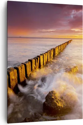 Produktbild von Bild auf Leinwand - Leinwandbild - Einteilig - Boot Landschaft Meer Ostsee - 70x100cm - Wand Bild - Wanddeko - Wandbilder - Leinwanddruck - Wanddekoration - Leinwand bilder - Wandbild - PA70x100-3137