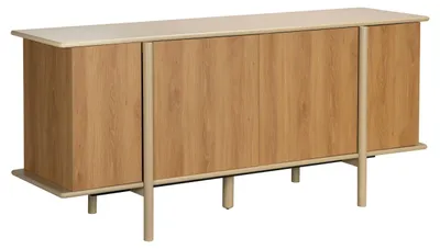 Immagine prodotto di Credenza effetto legno 4 ante 180 cm crema - Oviala Nelio