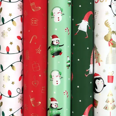 Obrázok produktu pre WINTERGLOW baliaci papier - vianočný papier na Vianoce - 200 x 70 cm - 5 roliek