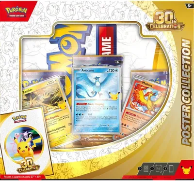 Imagen del producto de Colección de pósters del 30.º aniversario de Pokémon TCG - 3 sobres + 3 cartas promocionales