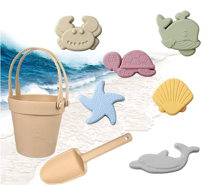 Produktbild von Solidchoice – Set mit 6 Strandspielzeugen aus Silikon für Kinder