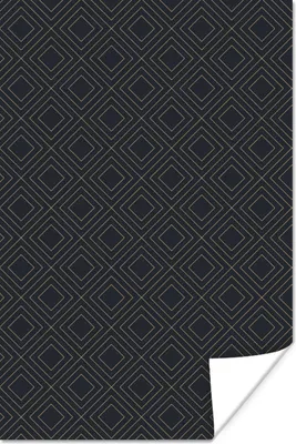 Produktbild von MuchoWow® Poster Art Deco - Geometrie - Quadratisch - Schwarz 40x60 cm - Plakate für die Wand - Poster Babyzimmer