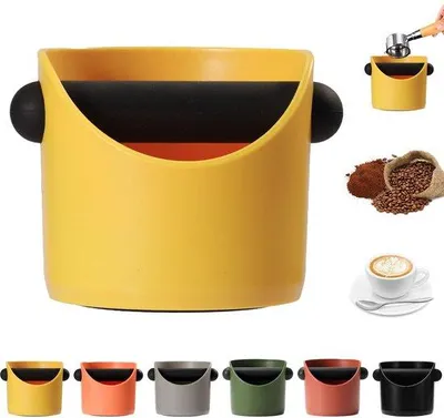 Produktbild von Ibenzoa® Knockbox – Abklopfbehälter für Kaffeesatz mit geräuschdämpfender gummibeschichteter Klopfstange, Tamper‑Matte, ABS, rutschfest, spülmaschinengeeignet