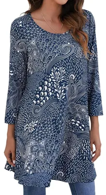 Imagen del producto de Solidchoice - Túnica casual de manga larga para mujer, en tallas grandes