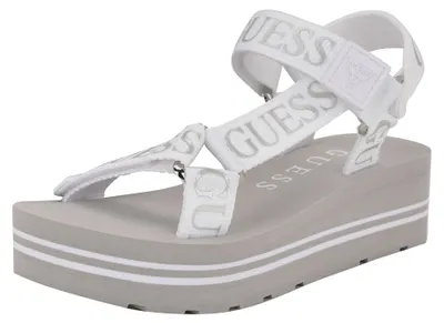 Productafbeelding van GUESS dames wedgesandalen, model Avin, wit/zilver, maat 39.5 EU