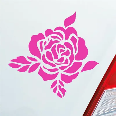 Produktbild von Auto Aufkleber Rose Flower Blume Natur Frühling Tattoo 10x10 cm Pink Sticker Heckscheibenaufkleber