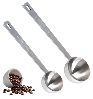 Obrázek produktu pro Sada dvou nerezových lžiček s dlouhou rukojetí, objem 15 ml / 30 ml